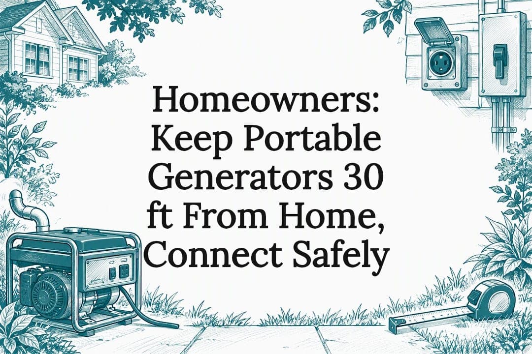 Homeowners: Keep Portable Generators 30 ft From Home, Connect Safely