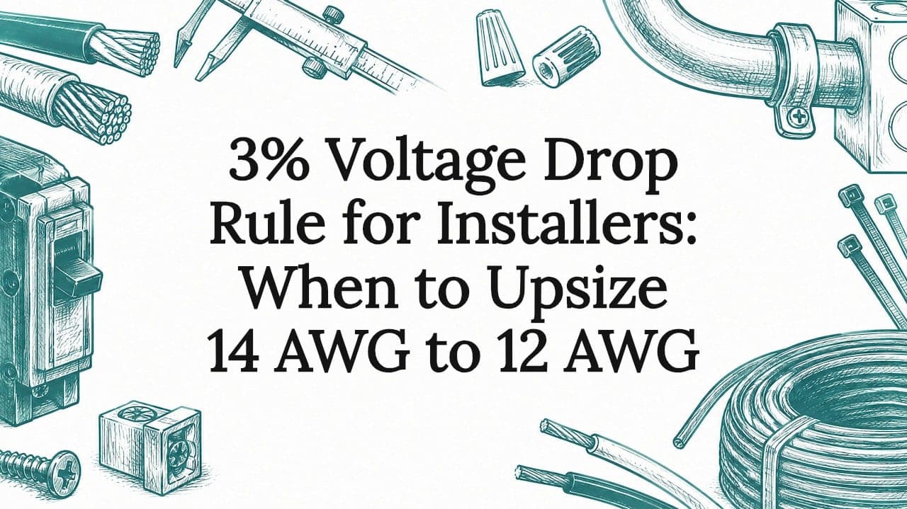 3% Voltage Drop Rule for Installers: When to Upsize 14 AWG to 12 AWG