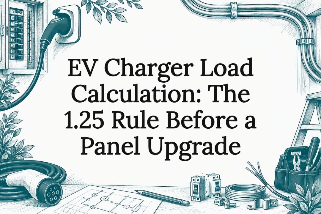 EV Charger Load Calculation: The 1.25 Rule Before a Panel Upgrade
